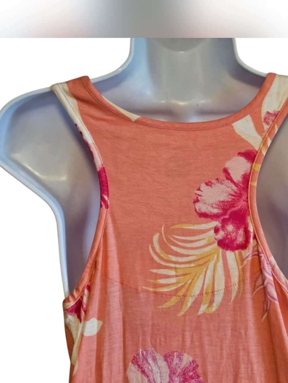 0075 Tommy Bahama Relax Tropical Floral Maxi Dress Peach Island Resort Medium - Picture 4 of 13